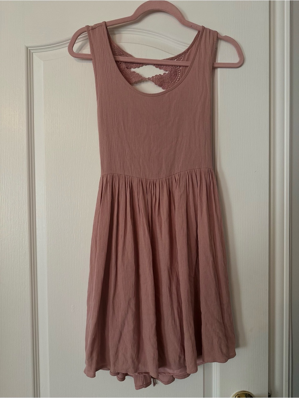 Sleeveless Midi Dress with Lace Back - Dusty Rose